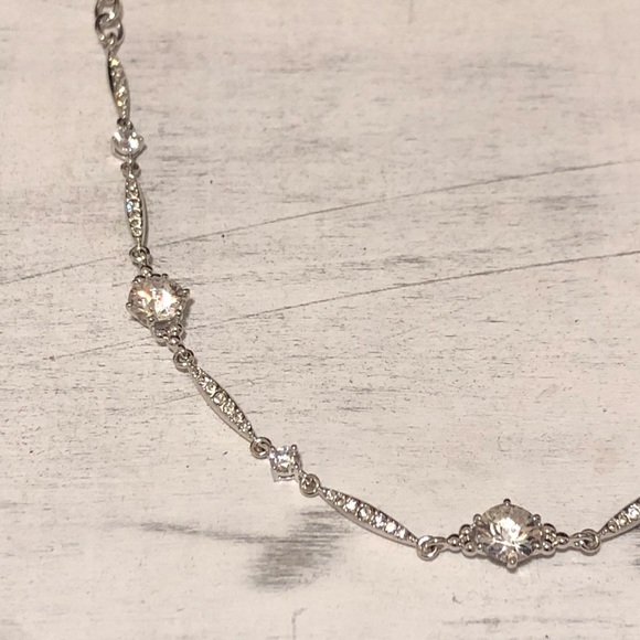 NADRI Silver CZ Embellished Choker NWT Retail $125 - Picture 2 of 4